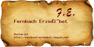 Fernbach Erzsébet névjegykártya